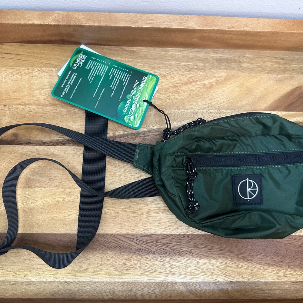 Olive Green Belt Bag with Black Accents